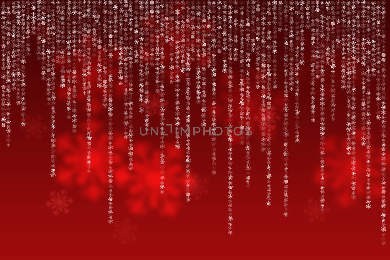 red christmas background with falling snowflakes.