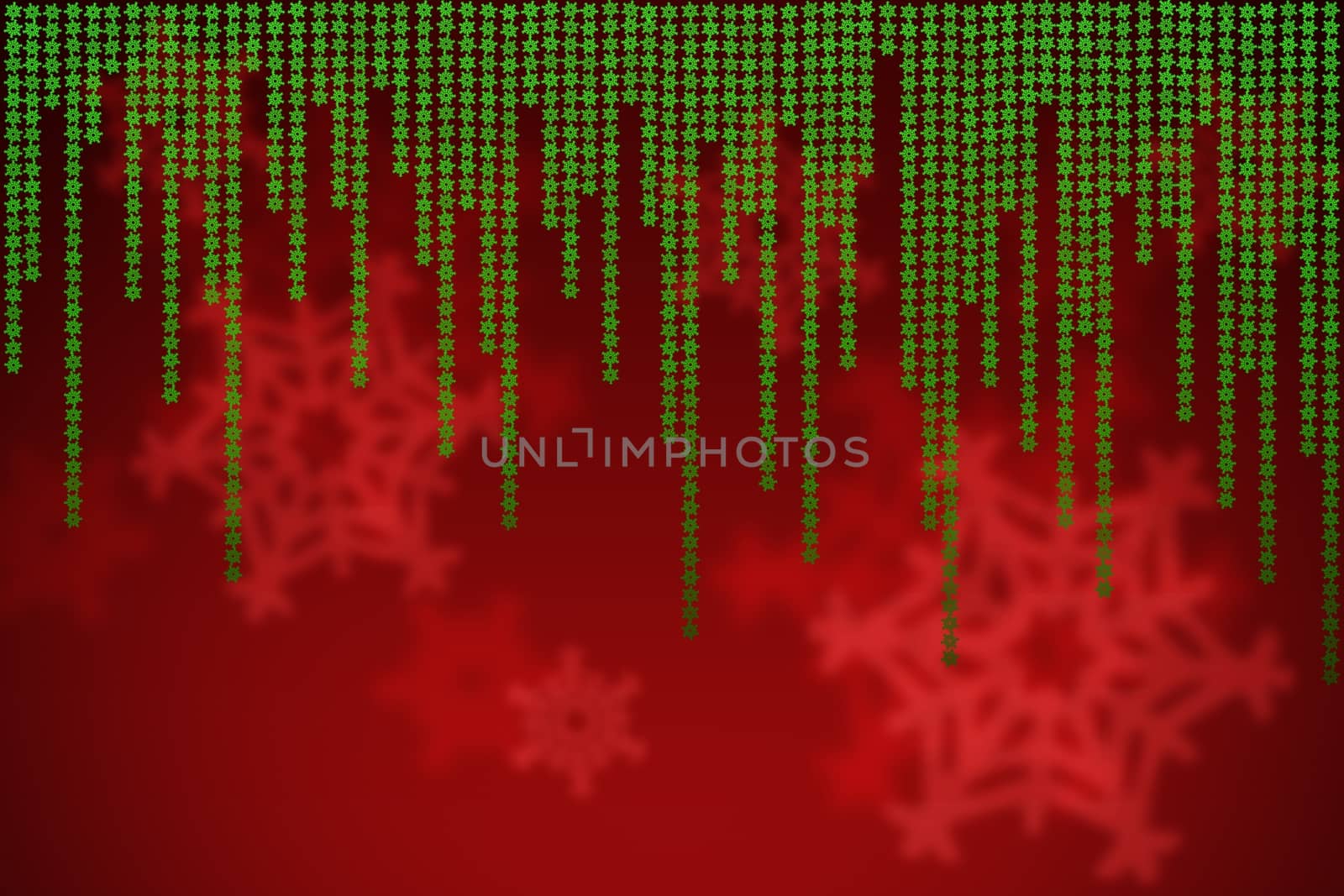 red christmas background with falling snowflakes.