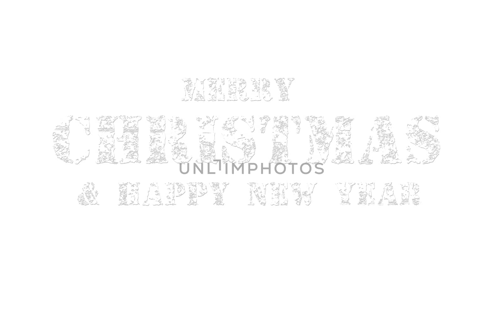 MERRY CHRISTMAS AND HAPPY NEW YEAR white grungy on white background