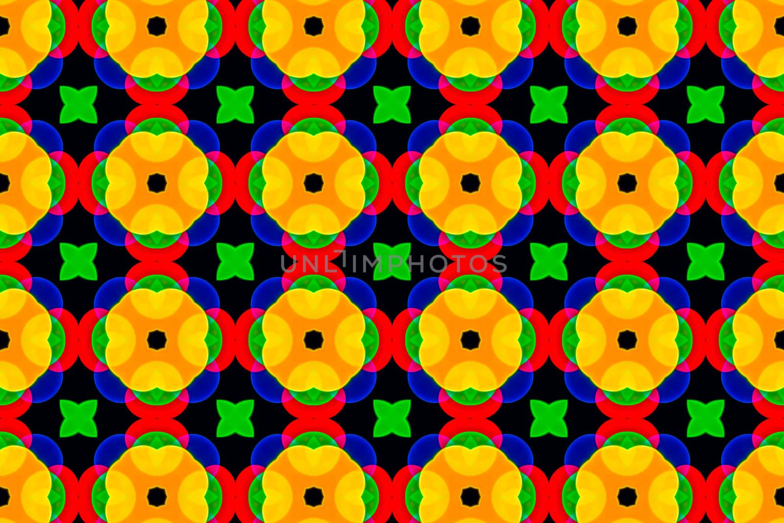 kaleidoscopic patterns of colored blur of electric garlands