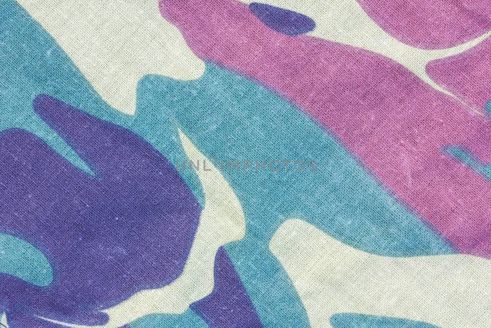 closeup of camouflage fabric texture background