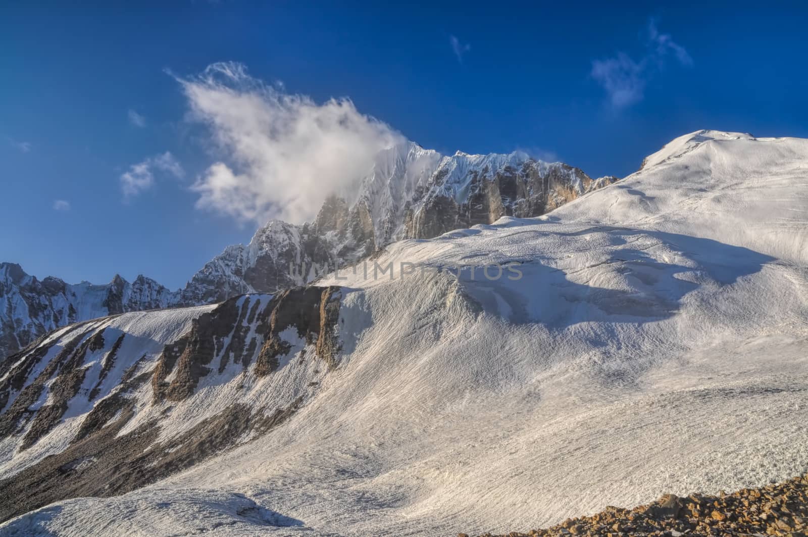 Magnificent mountain peaks in Pamir mountains in Tajikistan