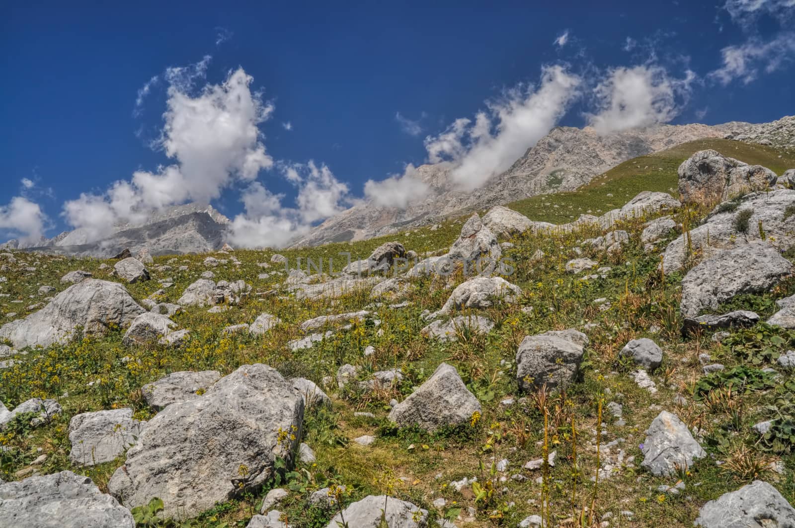 Scenic mountain range in Kyrgyzstan