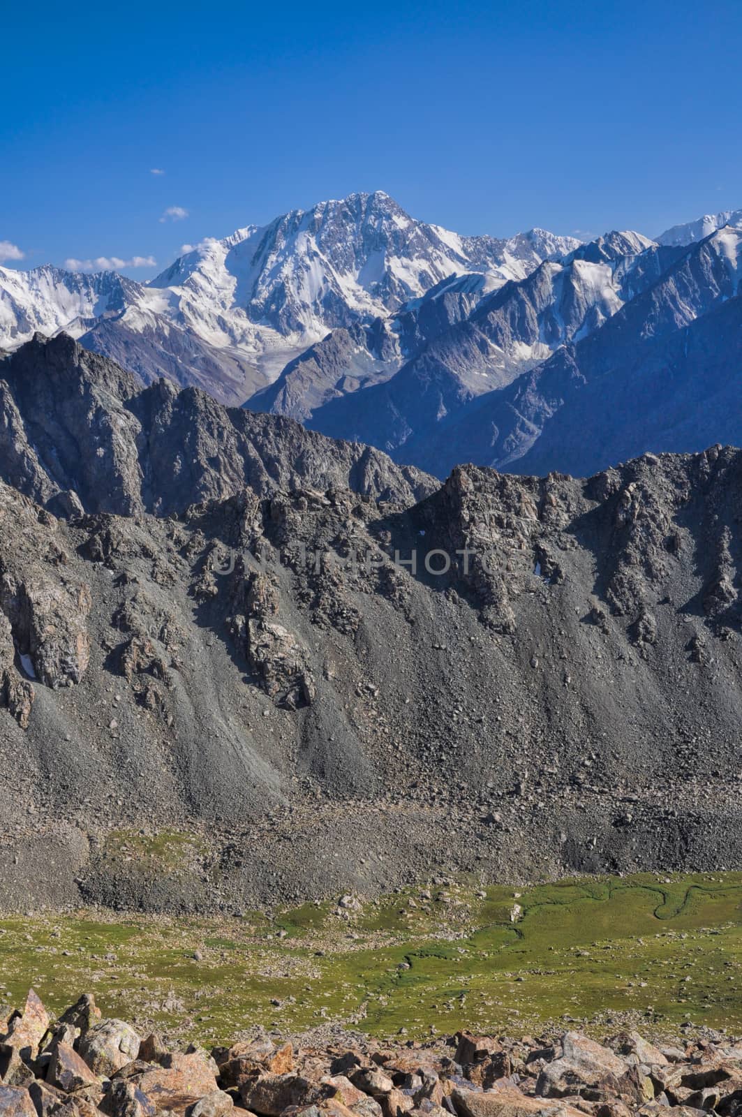 Picturesque view of Tien-Shan mountain range in Kyrgyzstan