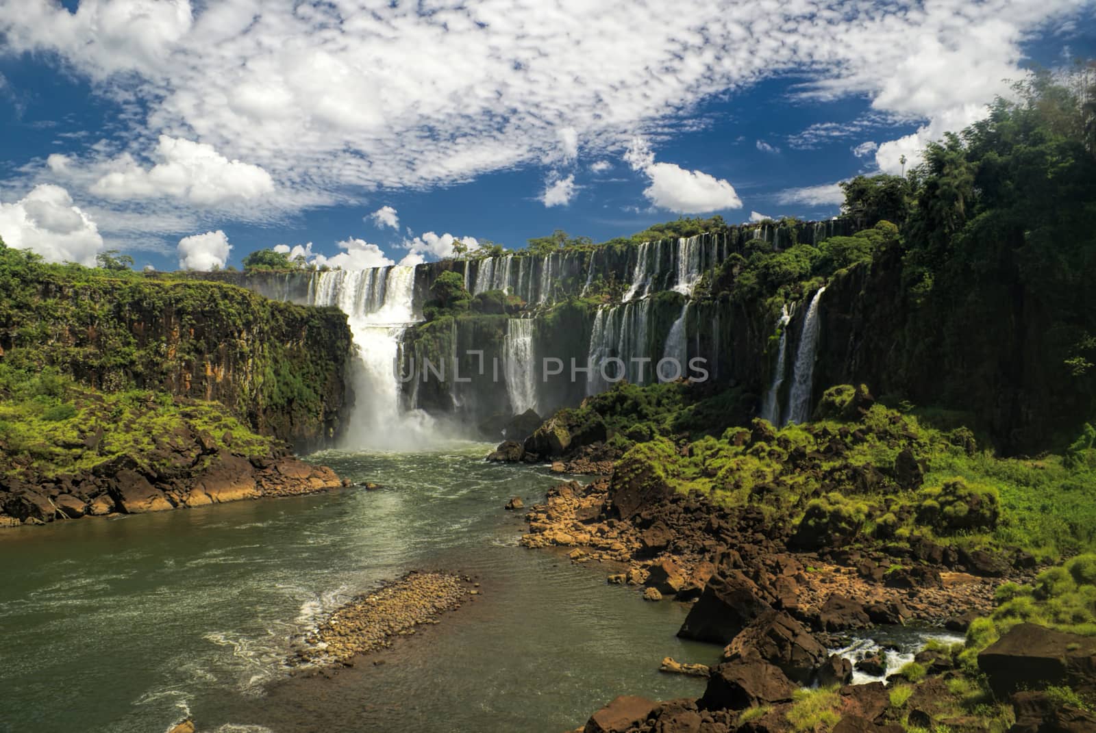Idyllic view of Iguazu waterfalls in Argentina              