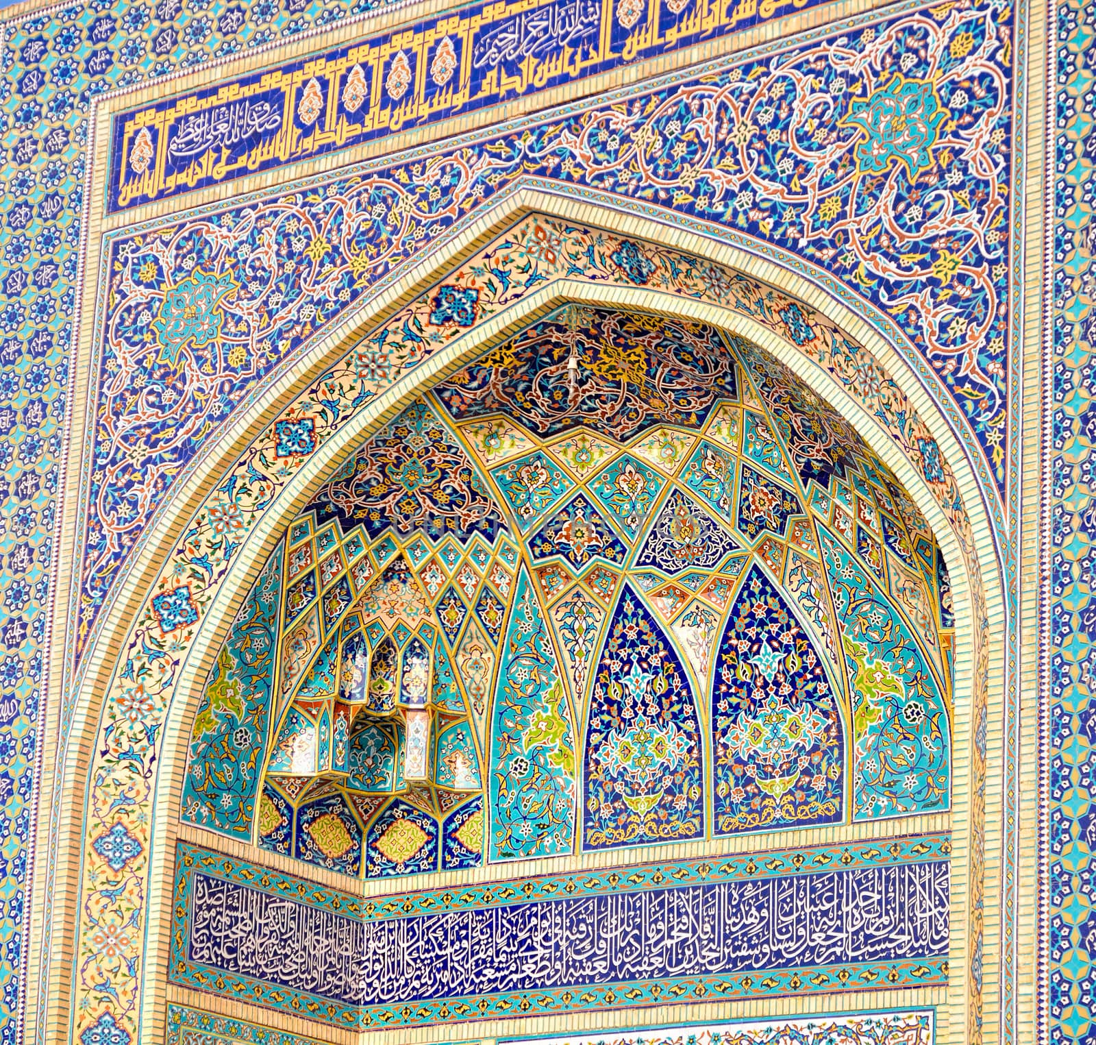 Beautiful texture of entrance to mosque in Tabas, Iran