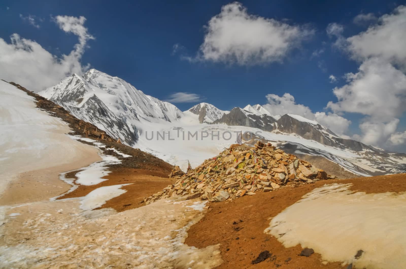 Scenic ridge in Himalayas mountains in Nepal