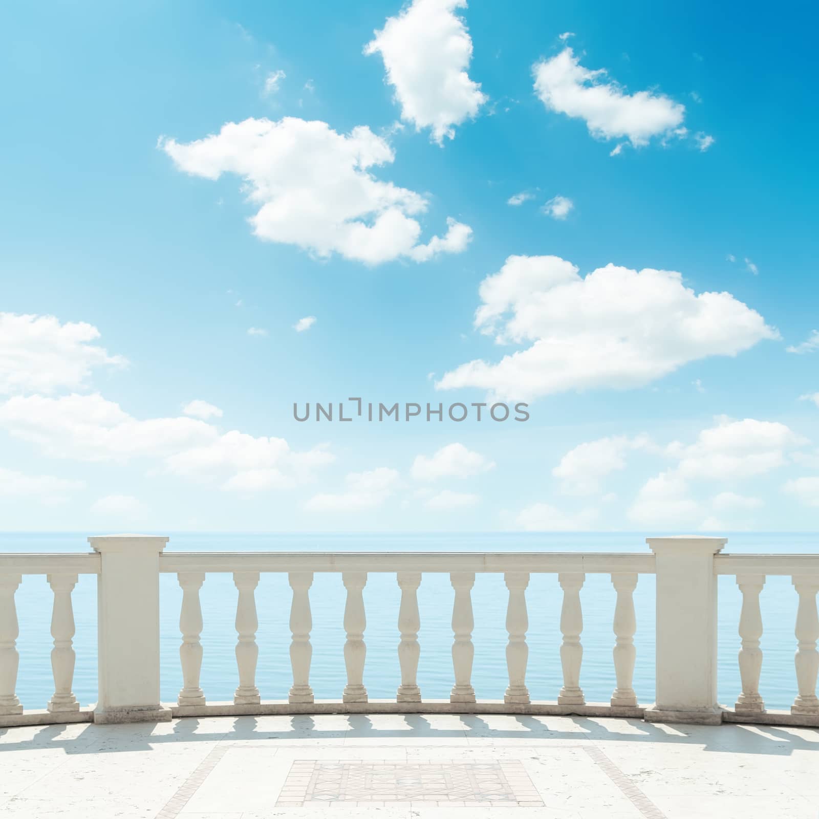 clouds in blue sky over balcony