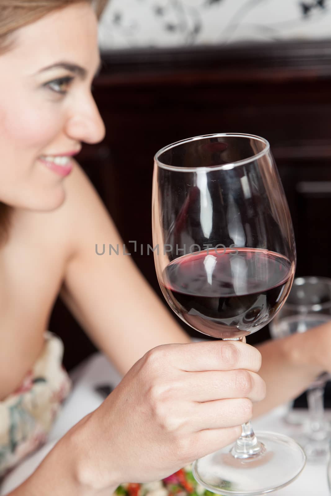 Woman holding a wineglass
