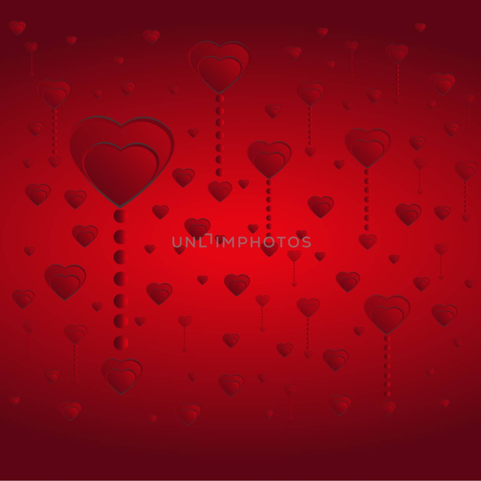 Red hearts concept on Valentine's day background.Vector EPS10. by toodlingstudio