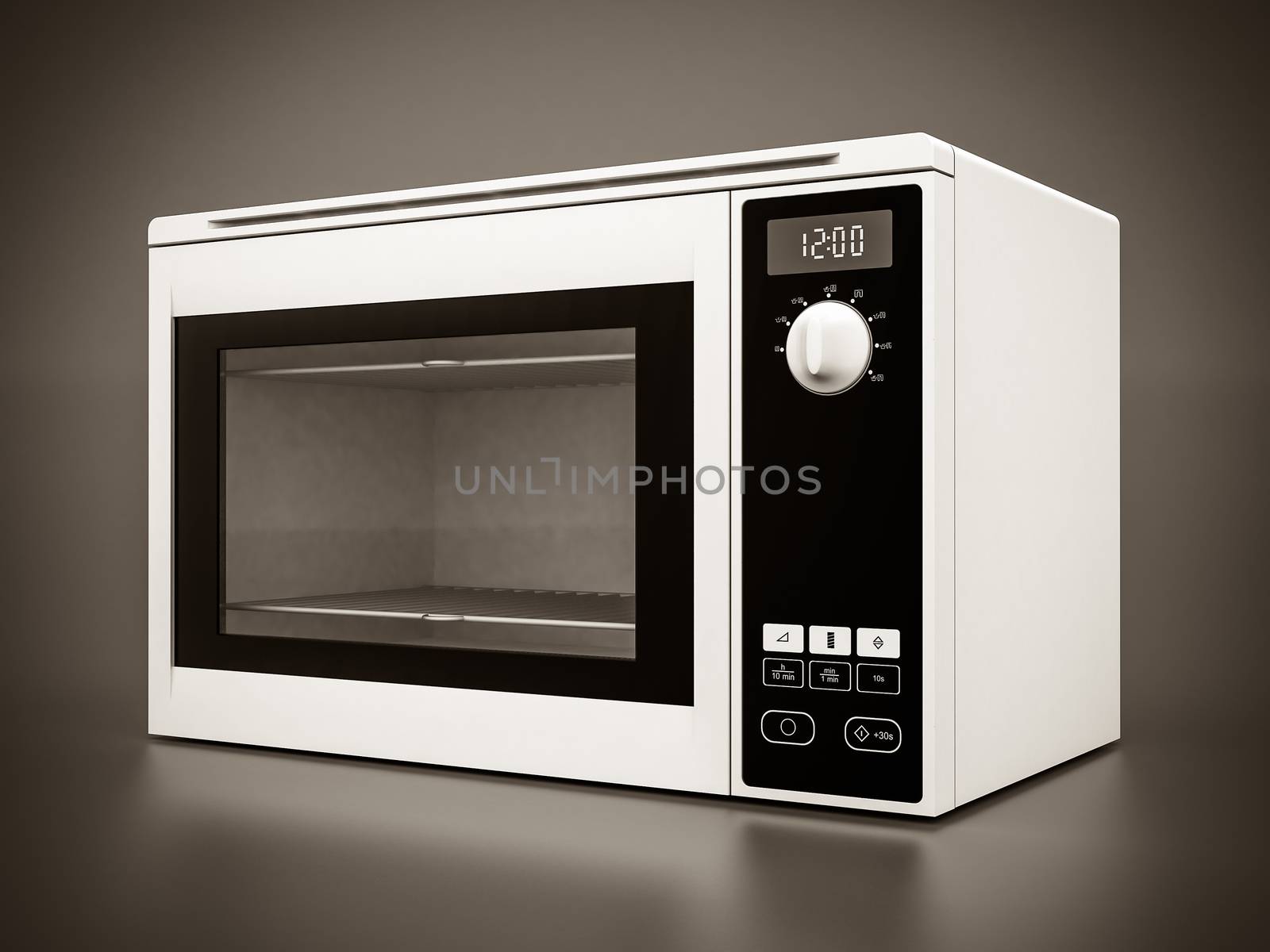Image of the microwave oven on a gray background