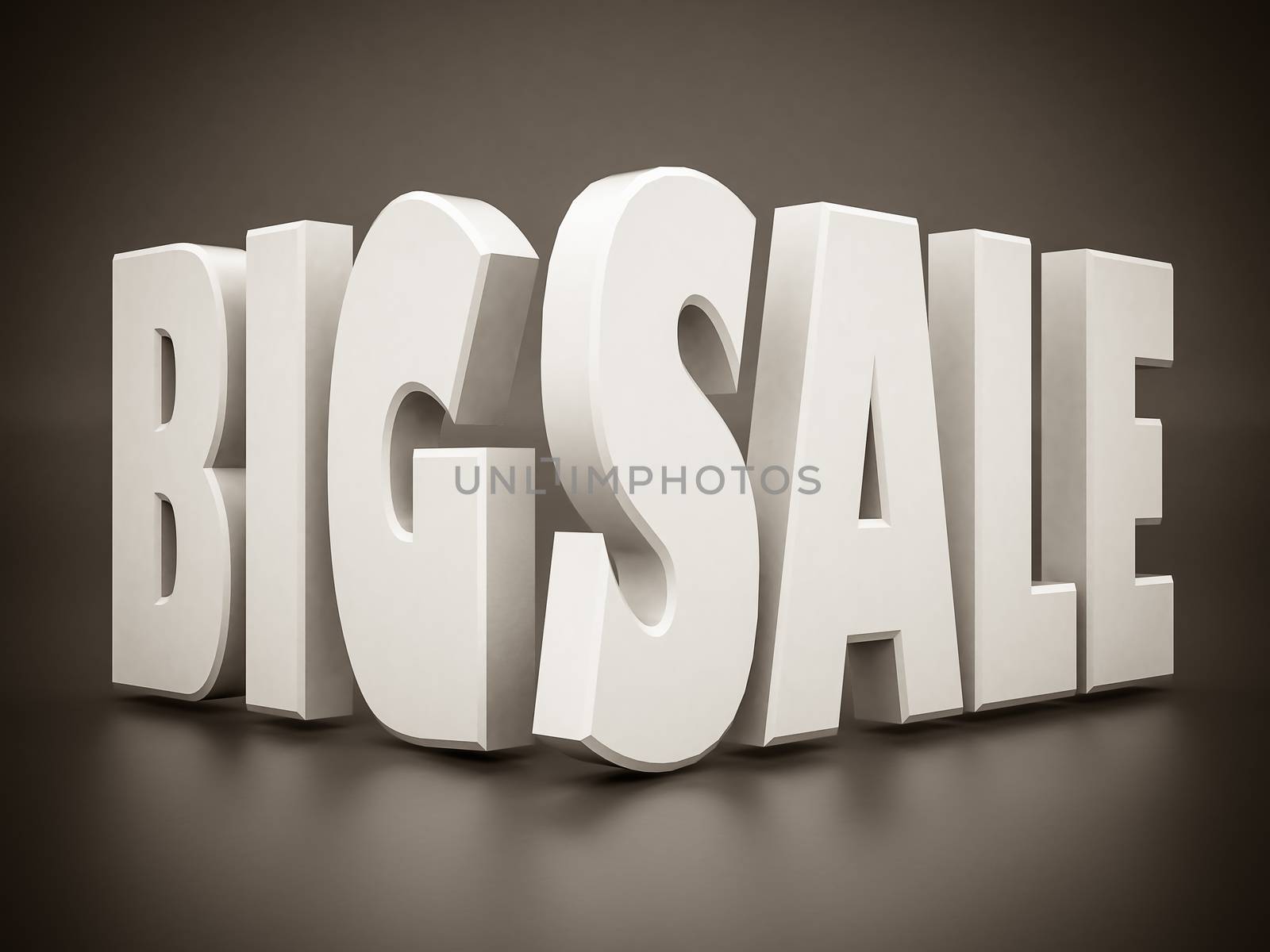 beautiful 3d white text SALE. black and white
