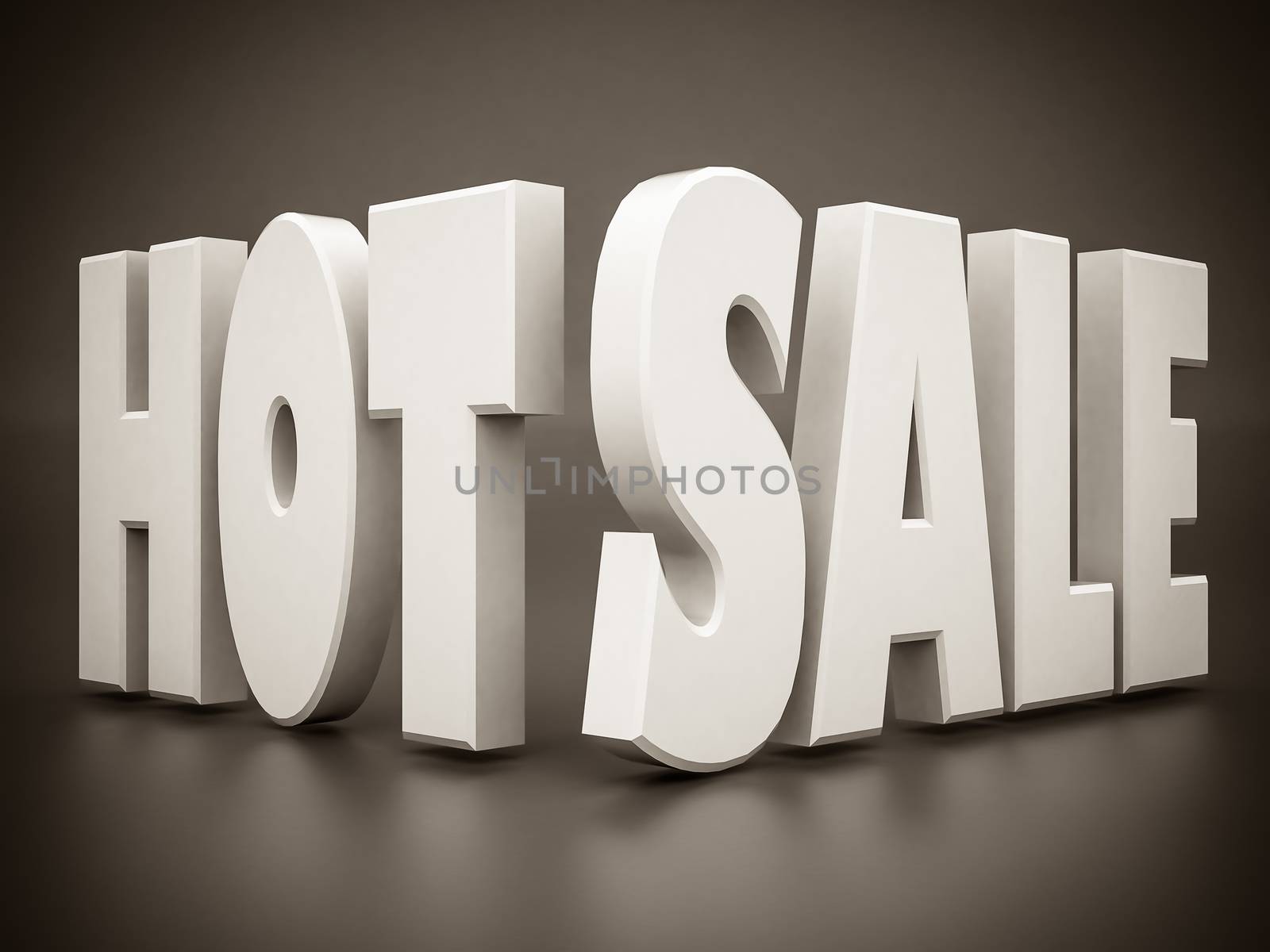 beautiful 3d white text SALE. black and white