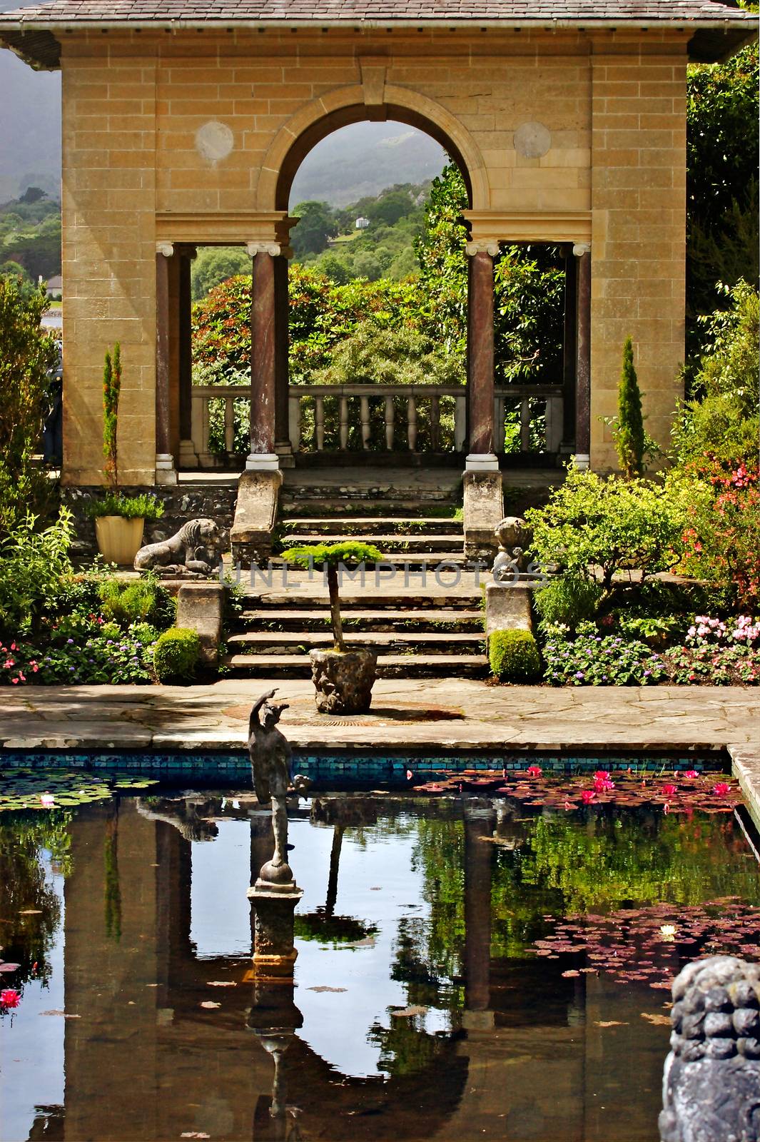 The architecture and ornaments on Garnish Island enhance these beautiful gardens on the West coast of the Republic of Ireland. 