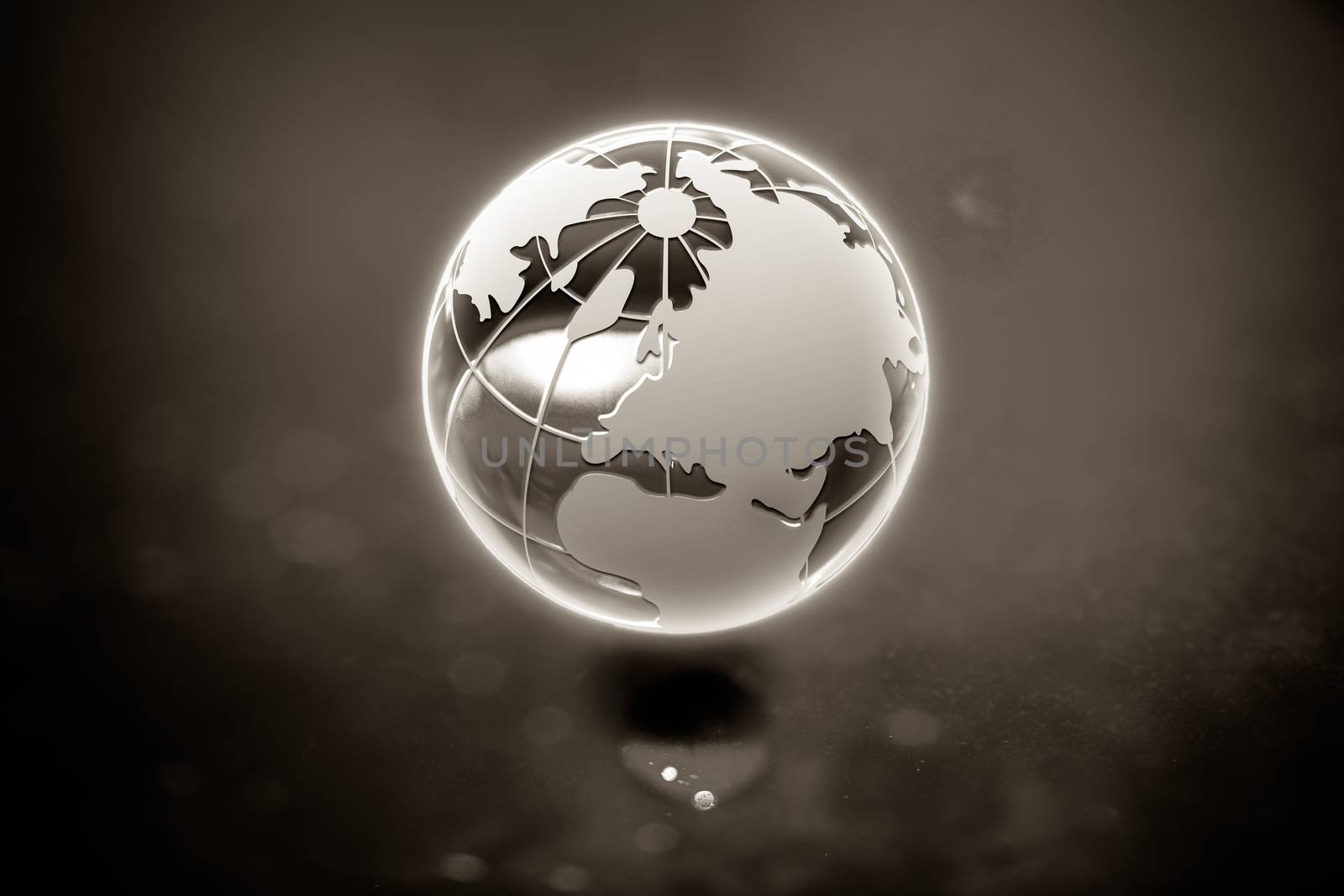 globe is incredible fantastic composition and atmosphere. black and white