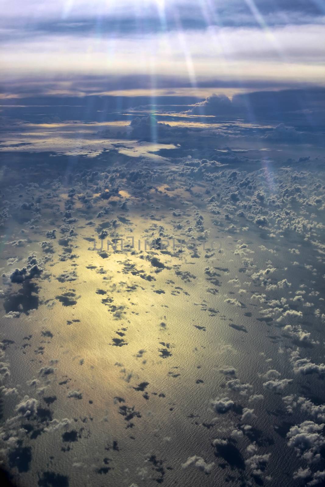 Beautiful clouds above ocean on sunrise