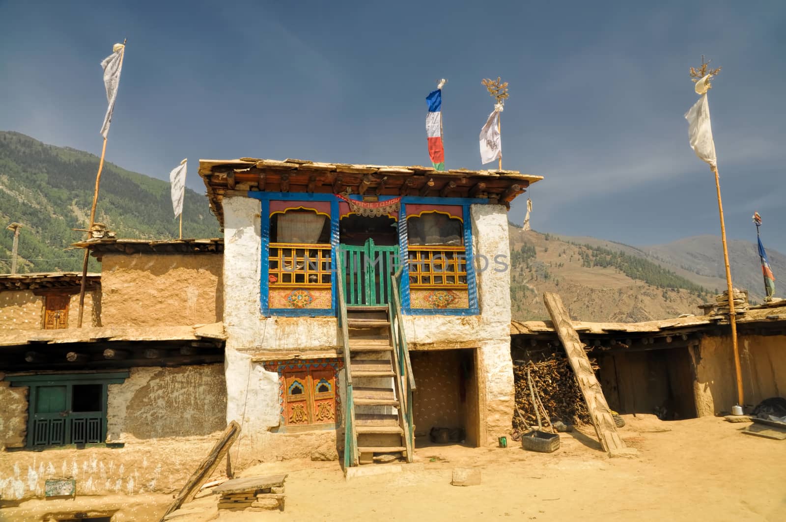 Picturesque view of old traditional Nepalese house