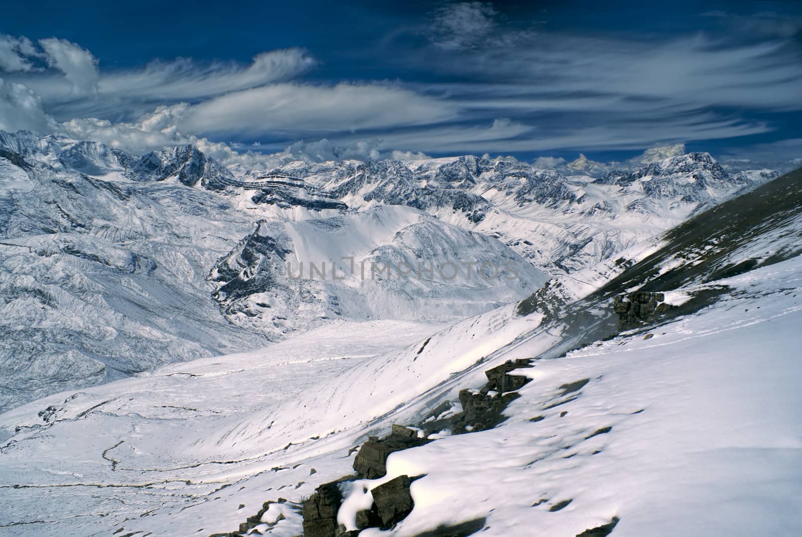 Breathtaking view of high altitude south american Andes in Peru, Ausangate