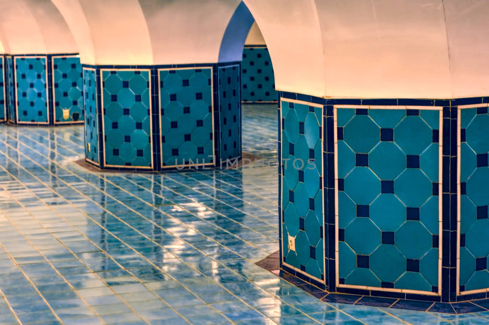 Blue floor of mosque in Esfahan, Iran