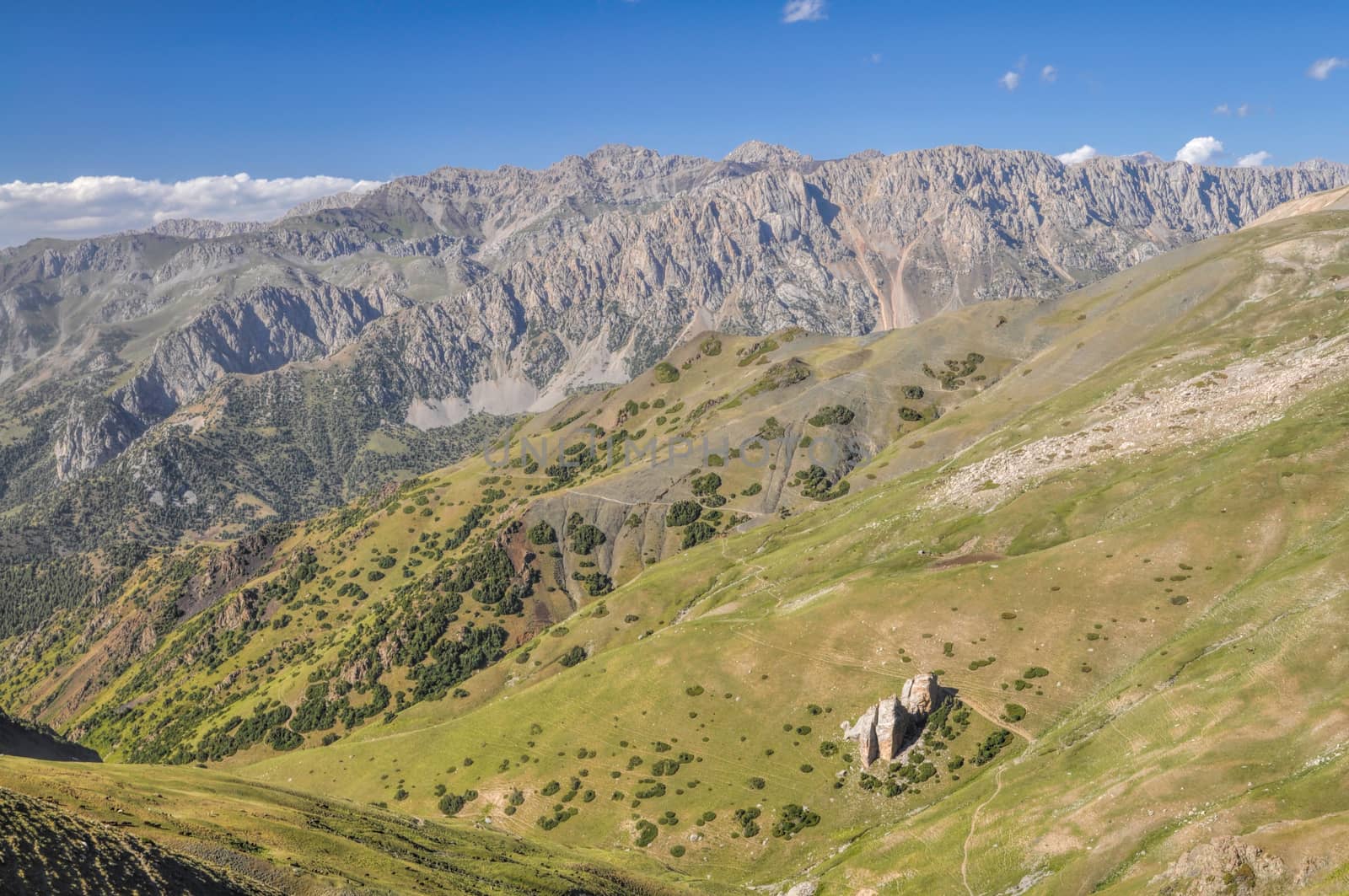 Scenic mountain range Tien-Shan in Kyrgyzstan