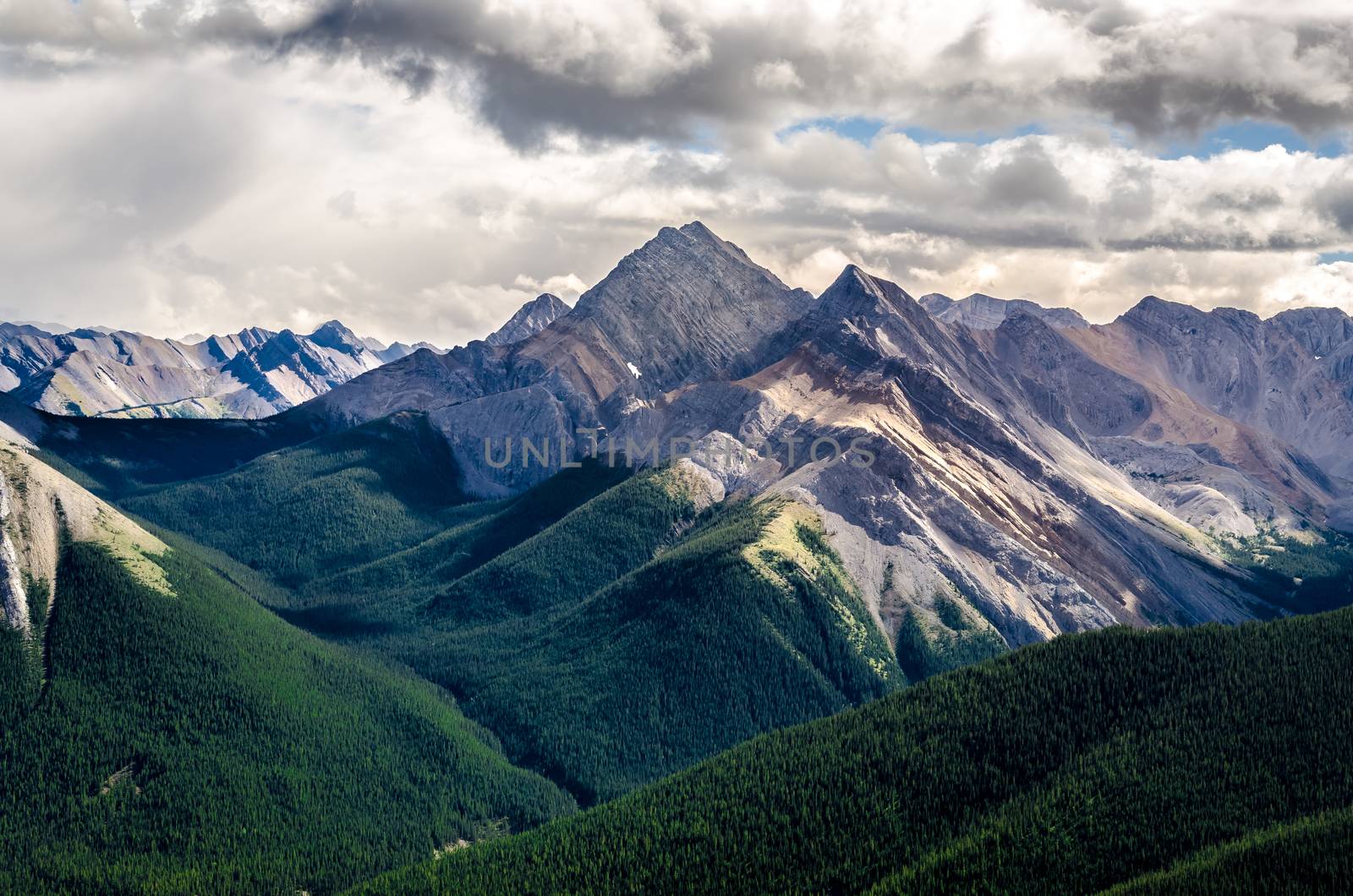 Scenic view of Rocky mountains range, Alberta, Canada by martinm303