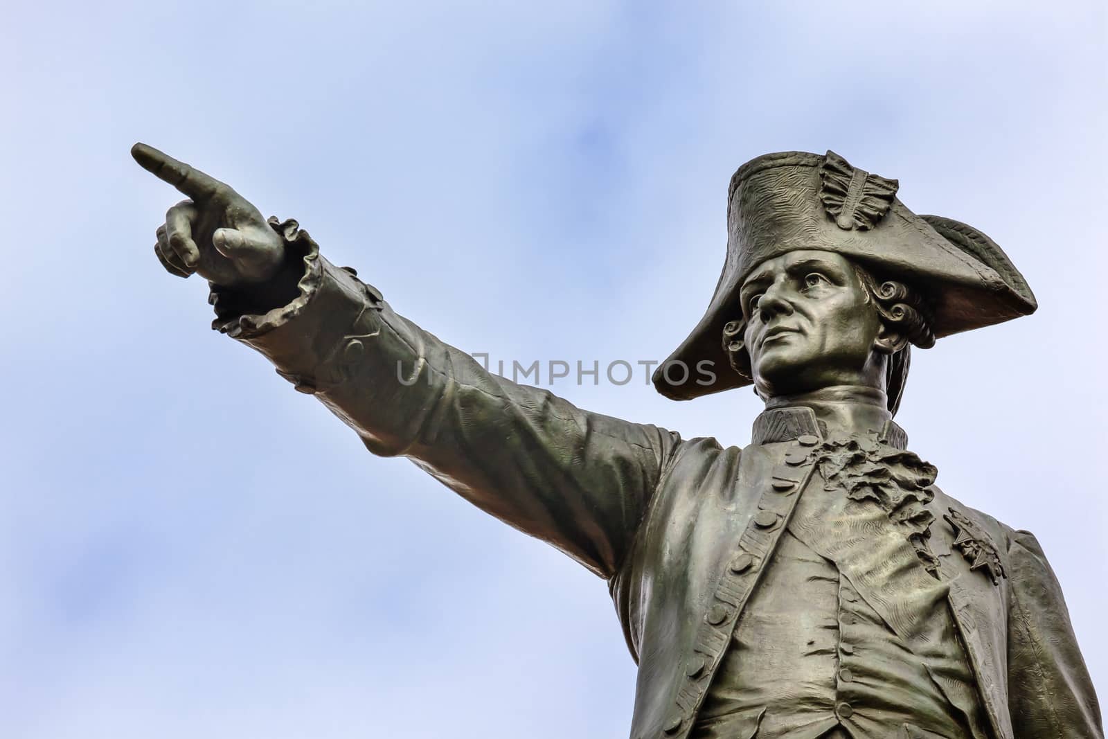 General Rochambeau Statue Lafayette Park Autumn Washington DC. In American Revolution General Rochambeau was the head of the French Army, who worked with Washington in the American Revolution.  Statue was dedicated in 1902 as a reaffirmation of French American relations.  Artist Sculptor Fernand Hamar