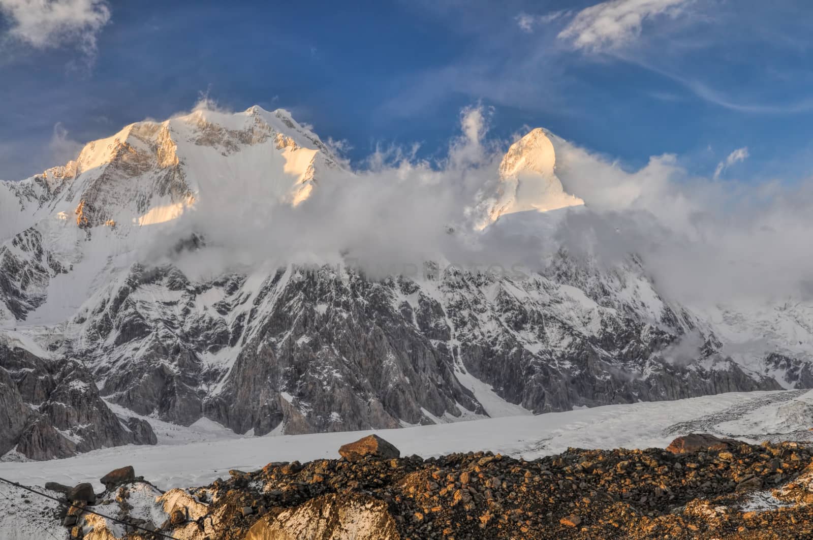 Picturesque view Tian Shan mountain range in Kyrgyzstan