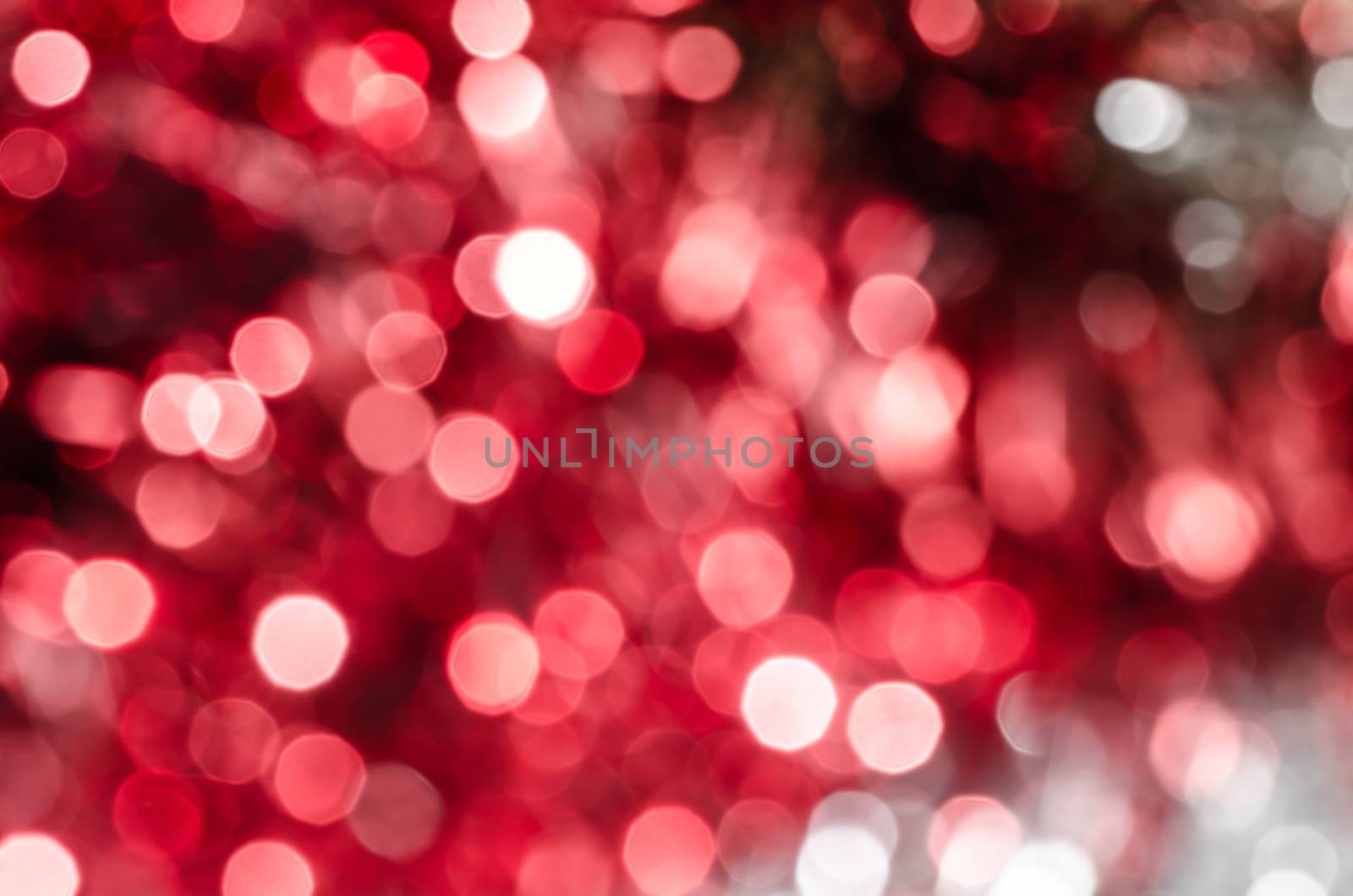 Abstract red silver circle christmas lights as background.