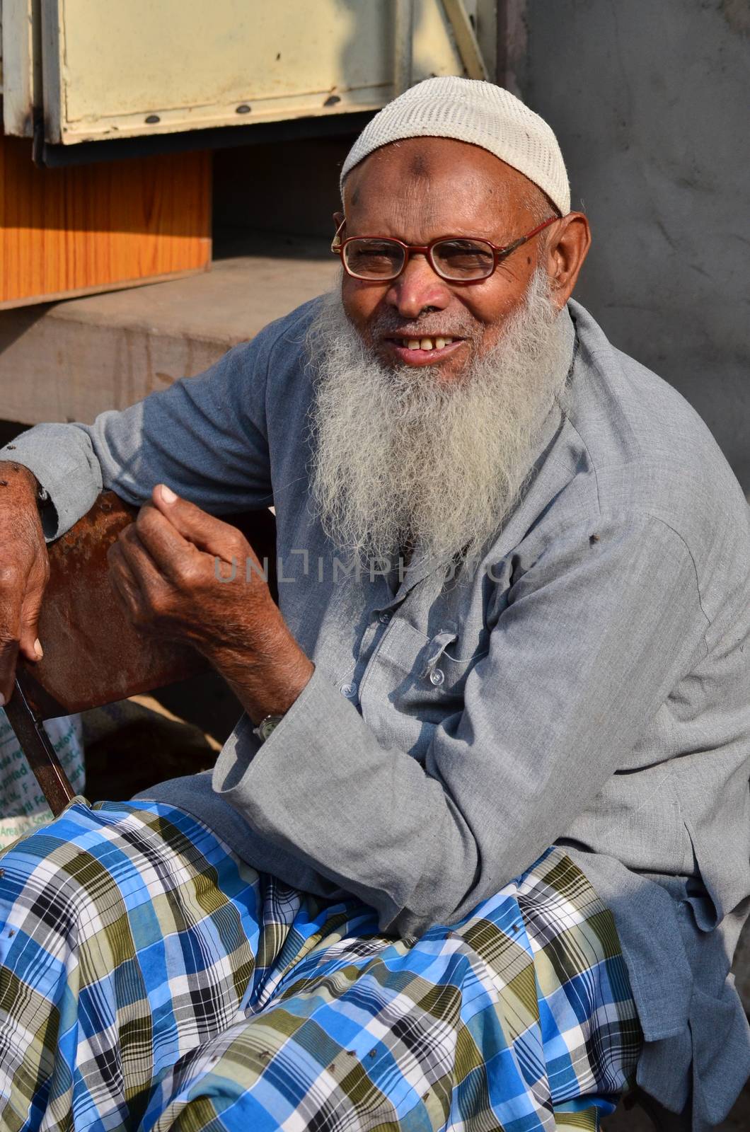 Jodhpur, India - January 1, 2015: Unidentified Indian man in Jodhpur by siraanamwong