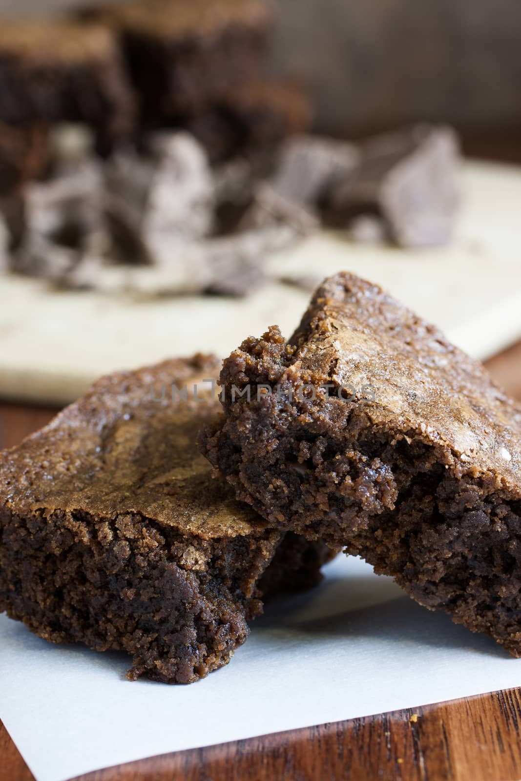 Chocolate Brownies on Parchment by SouthernLightStudios
