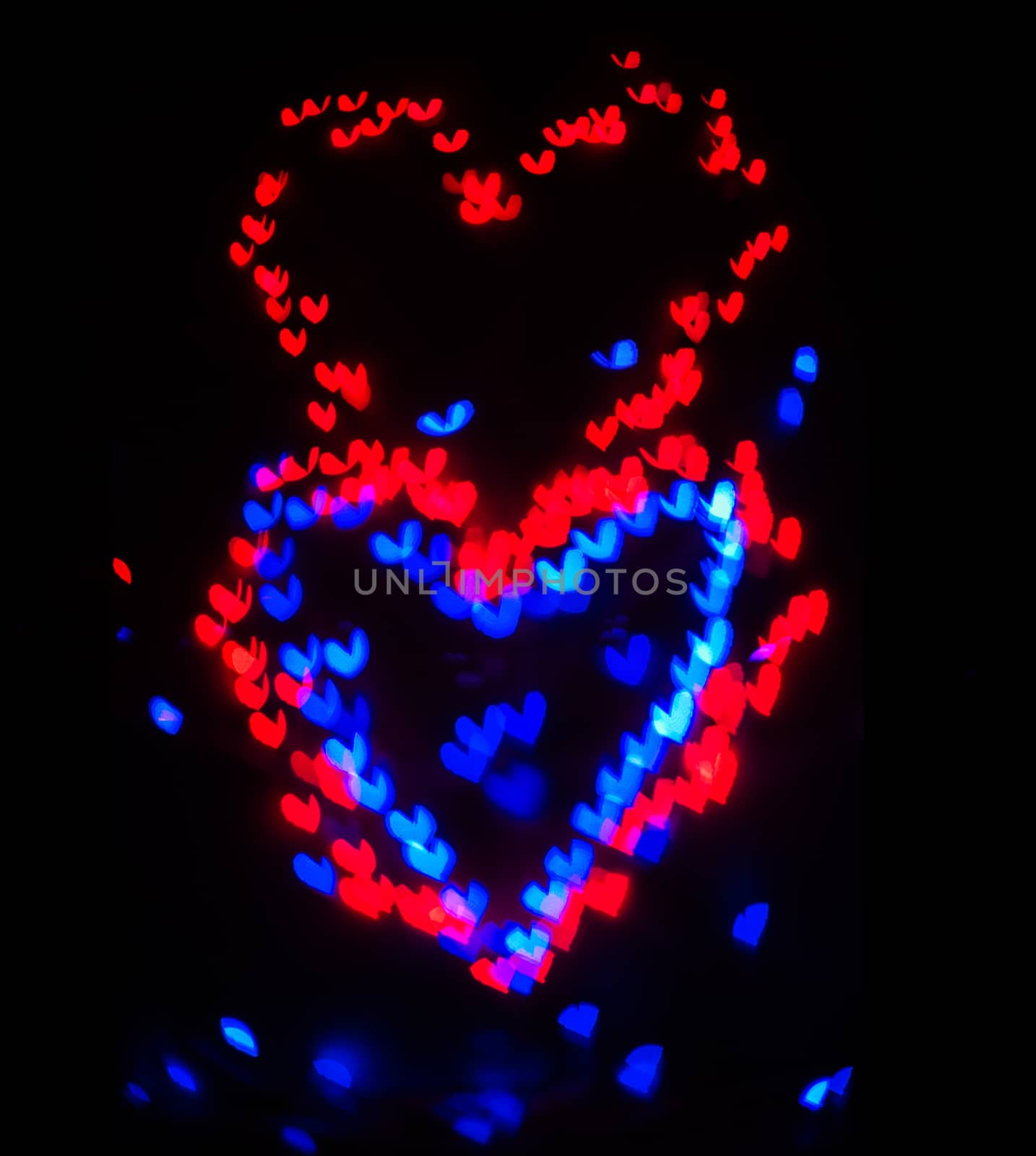 Heart bokeh background, Love Valentine's day background 