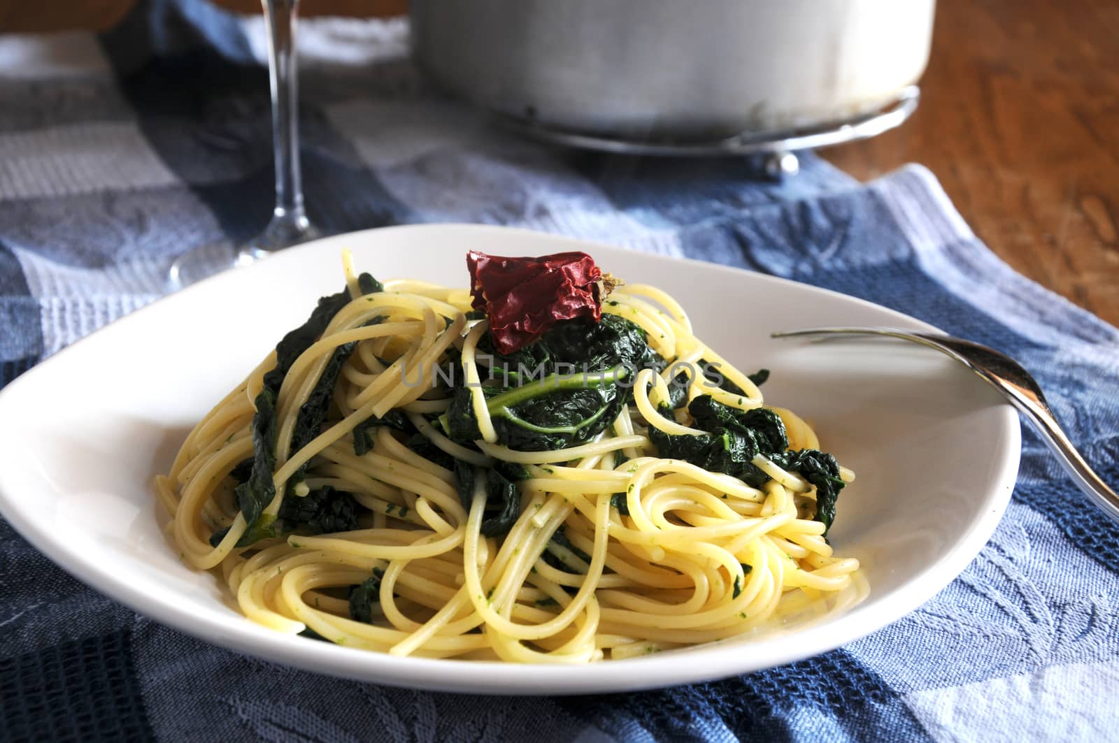 Pasta with black cabbage