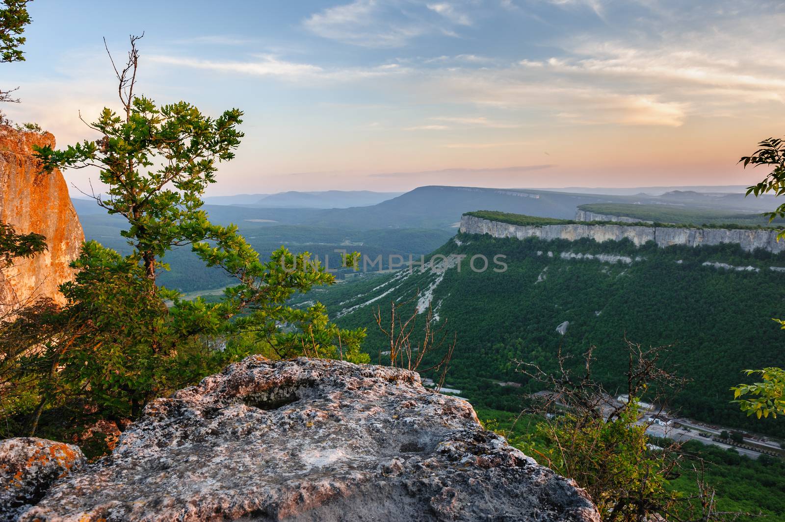 Majestic view from the top of Tope Kermen in sunset rays by starush