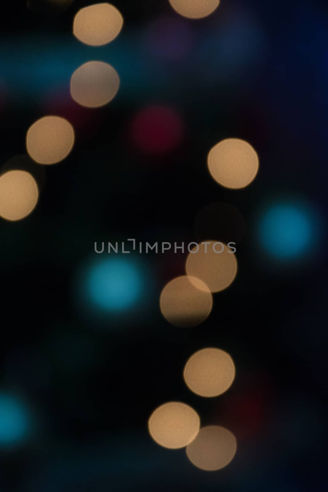 Abstract photo, christmas tree lights' bokeh.