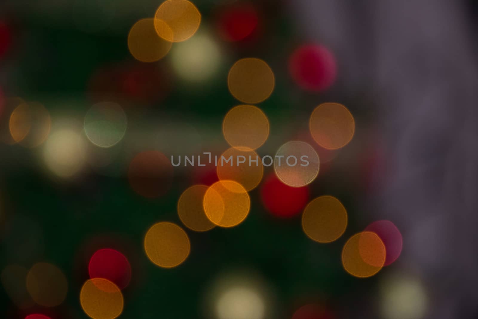 Abstract photo, christmas tree lights' bokeh.