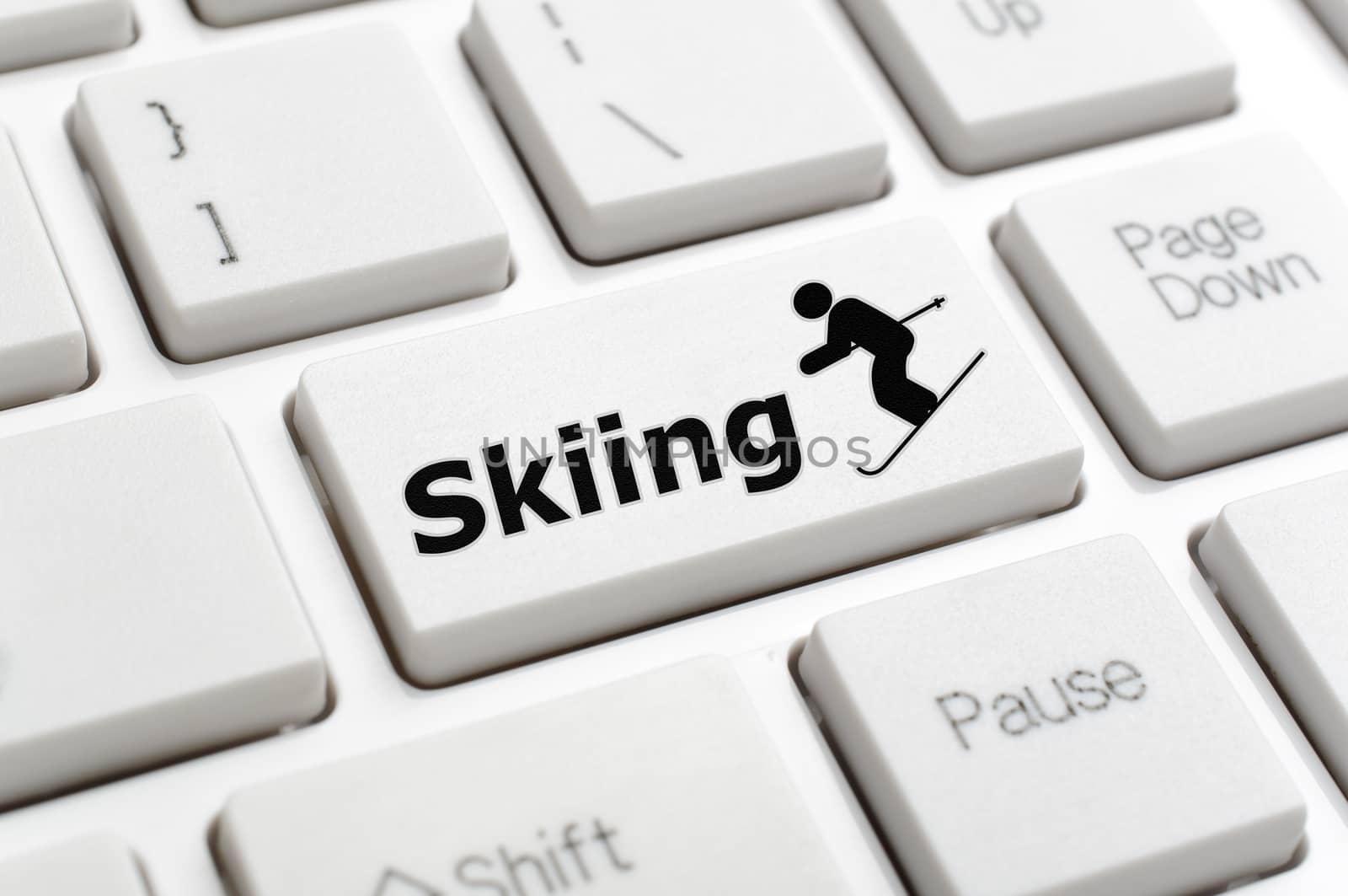 Skiing and symbol key on keyboard