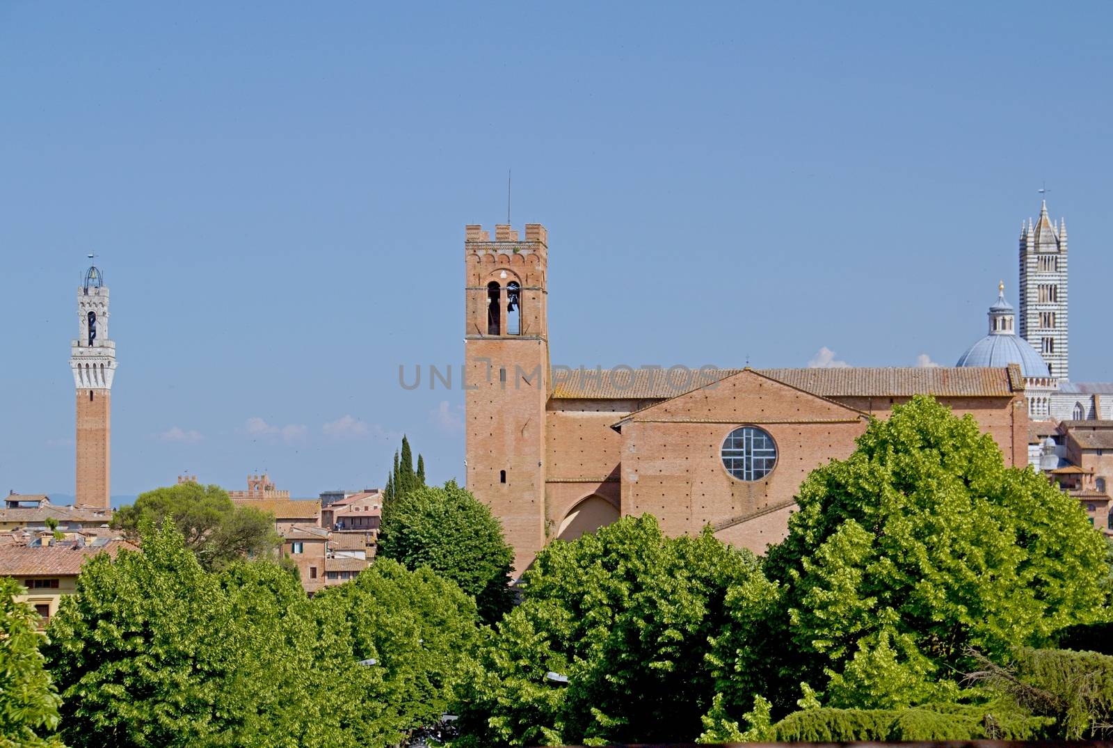Photo shows a general view of the Tuscany city of Siena.