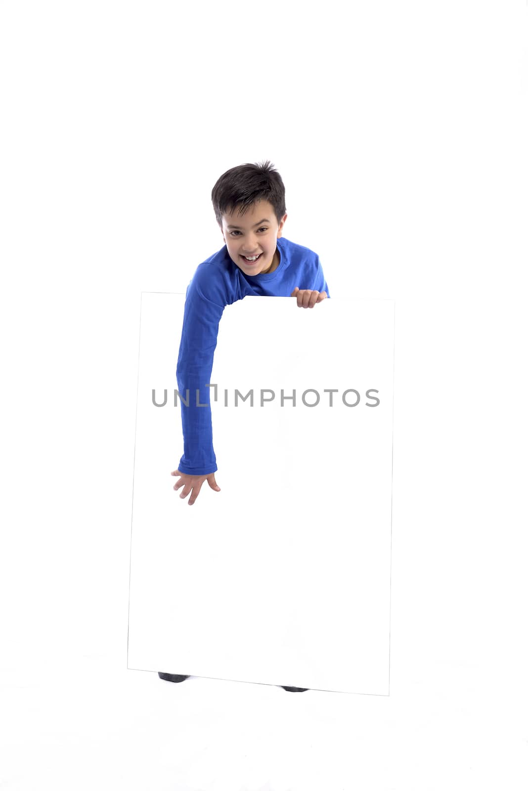 Child Holding White Message Sign by osmar01