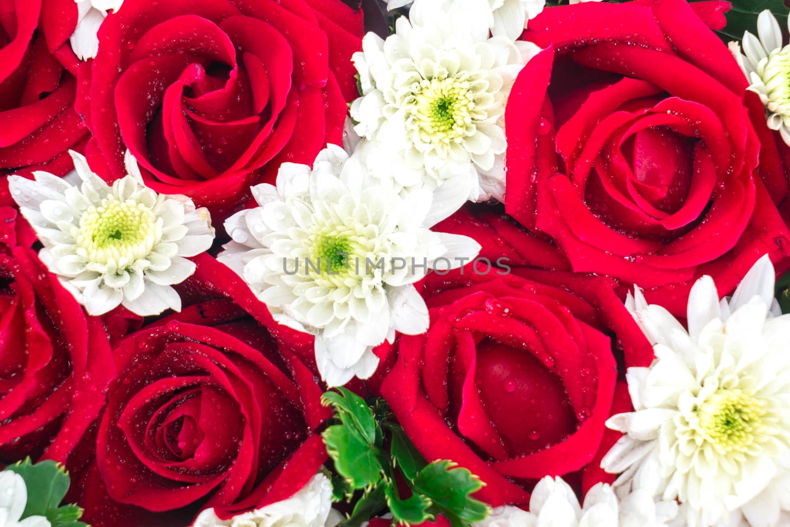 Roses and carnations. gift for valentine 's day