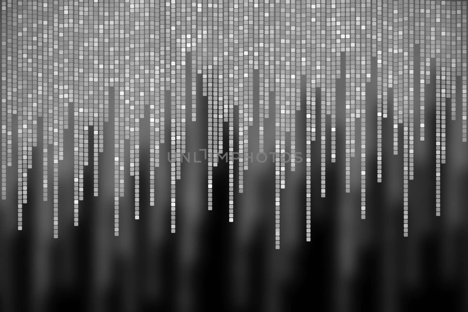 matrix made of square polkadots, black and white background