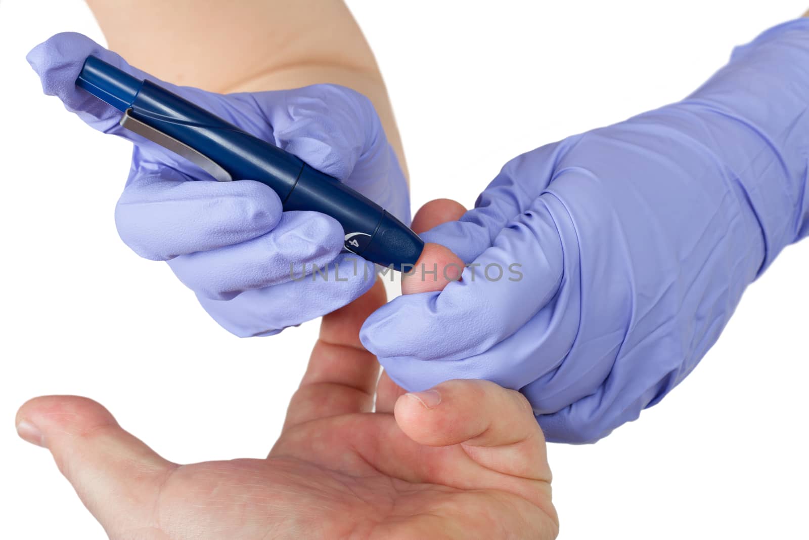 Lancet for piercing a finger at a diabetes