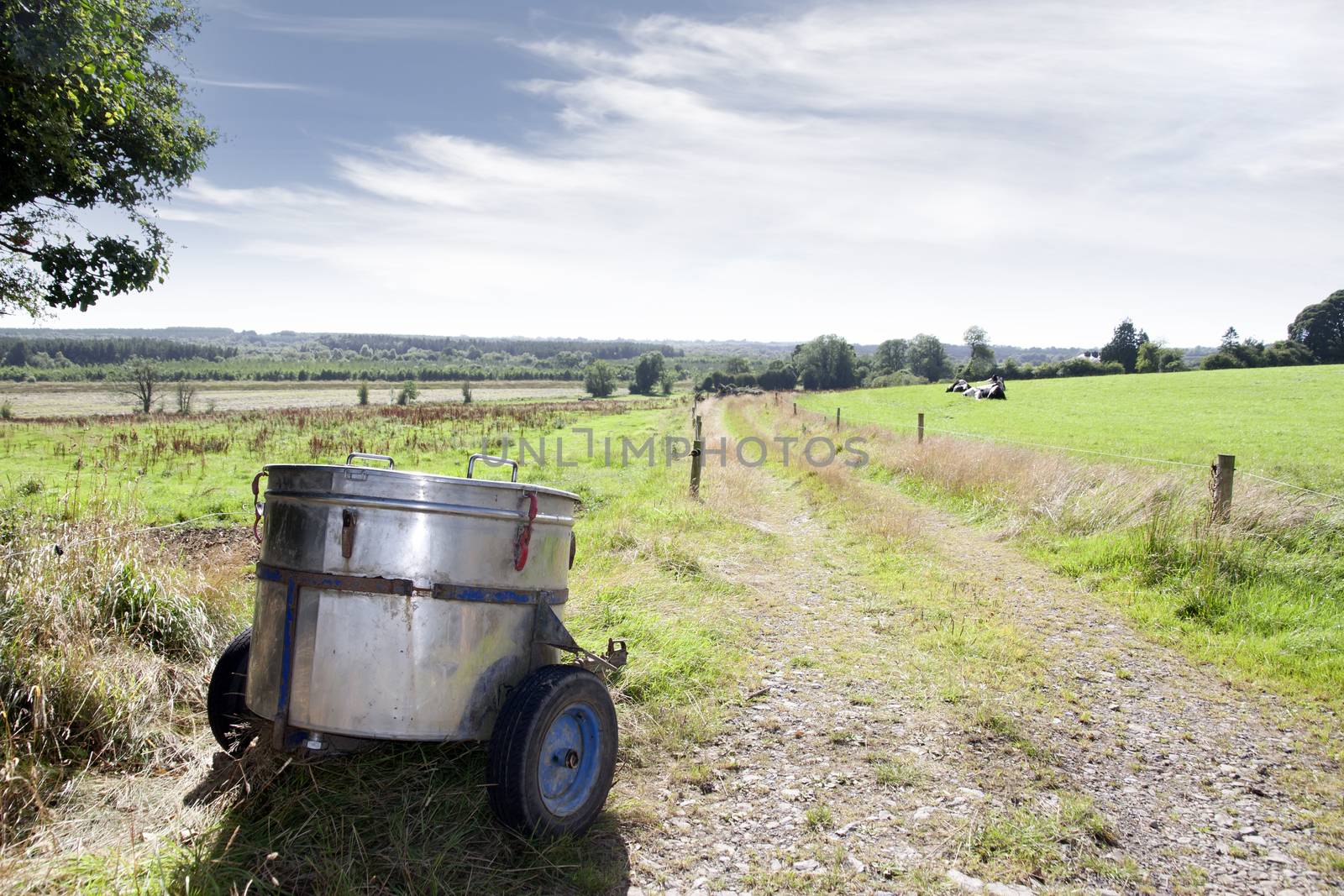 small milk transporter in a field in county Longford Ireland