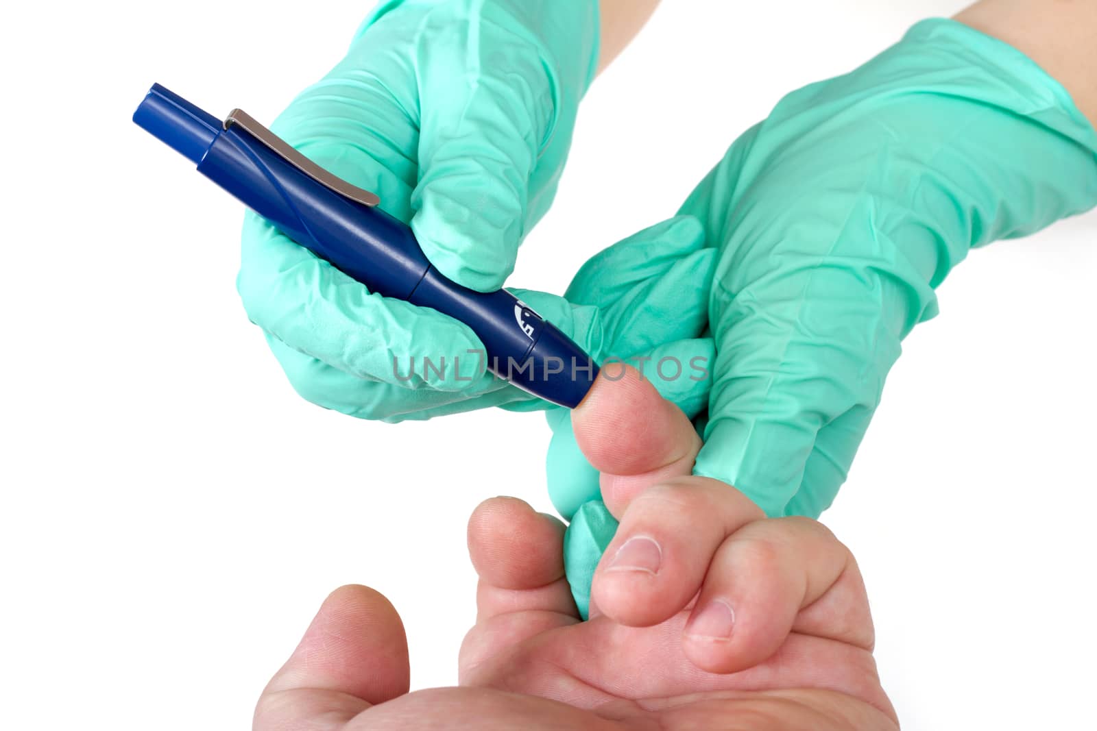 Lancet for piercing a finger at a diabetes