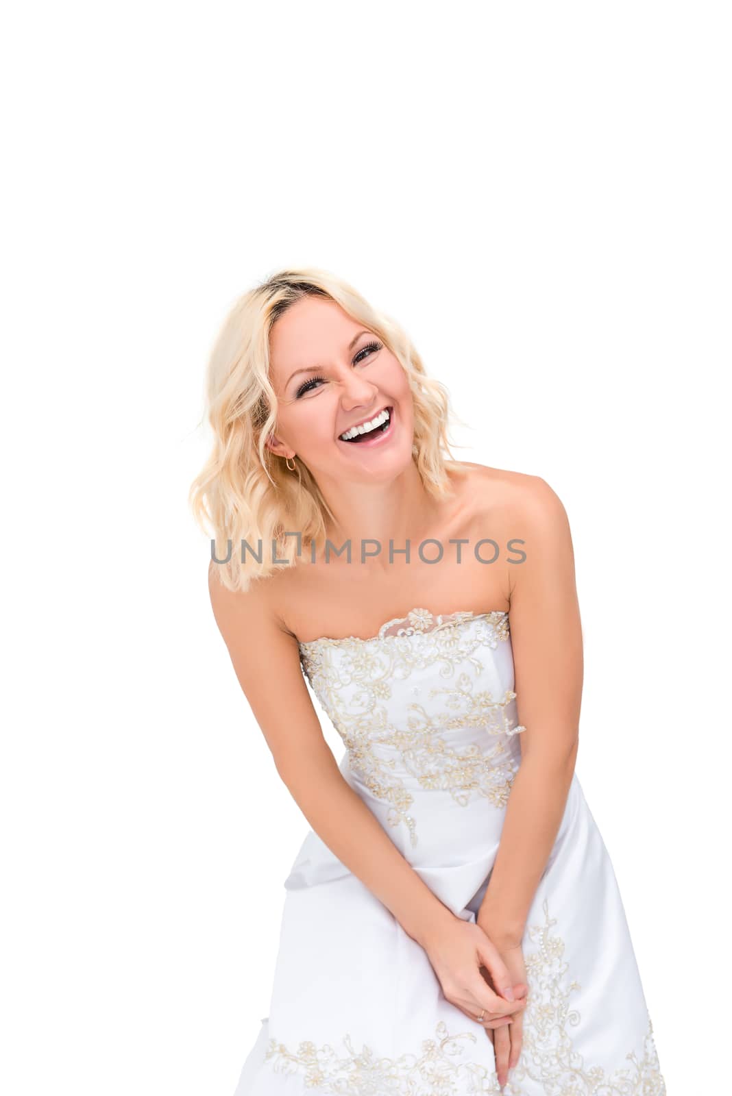 girl with a beautiful smile isolated on white background