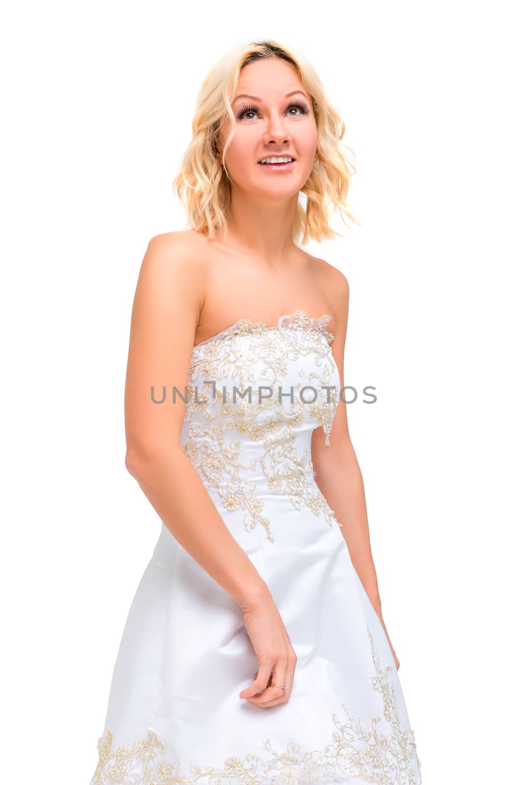 surprised facial expression at a young bride
