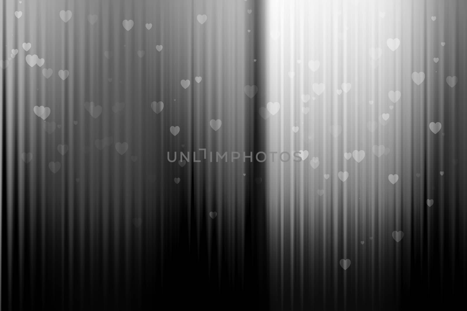 abstract background with vertical black and white stripes, with heart