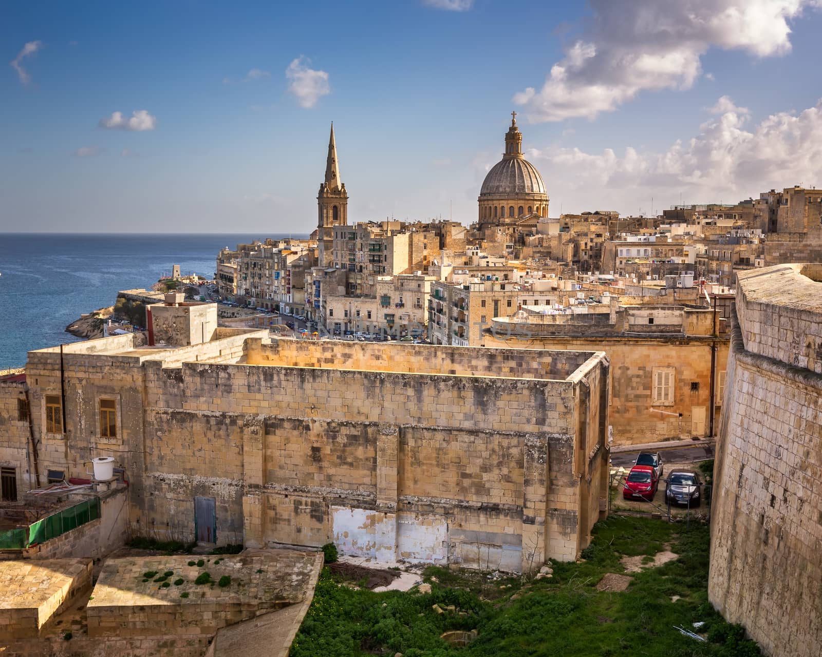 Skyline of the Maltese Capital city Valletta, Malta