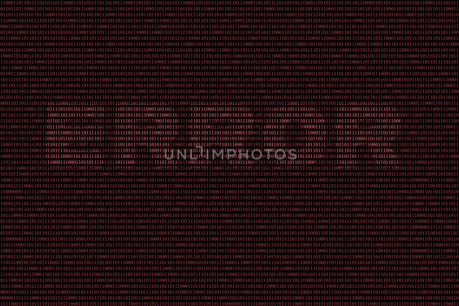 red binary computer code background, with word ERROR.