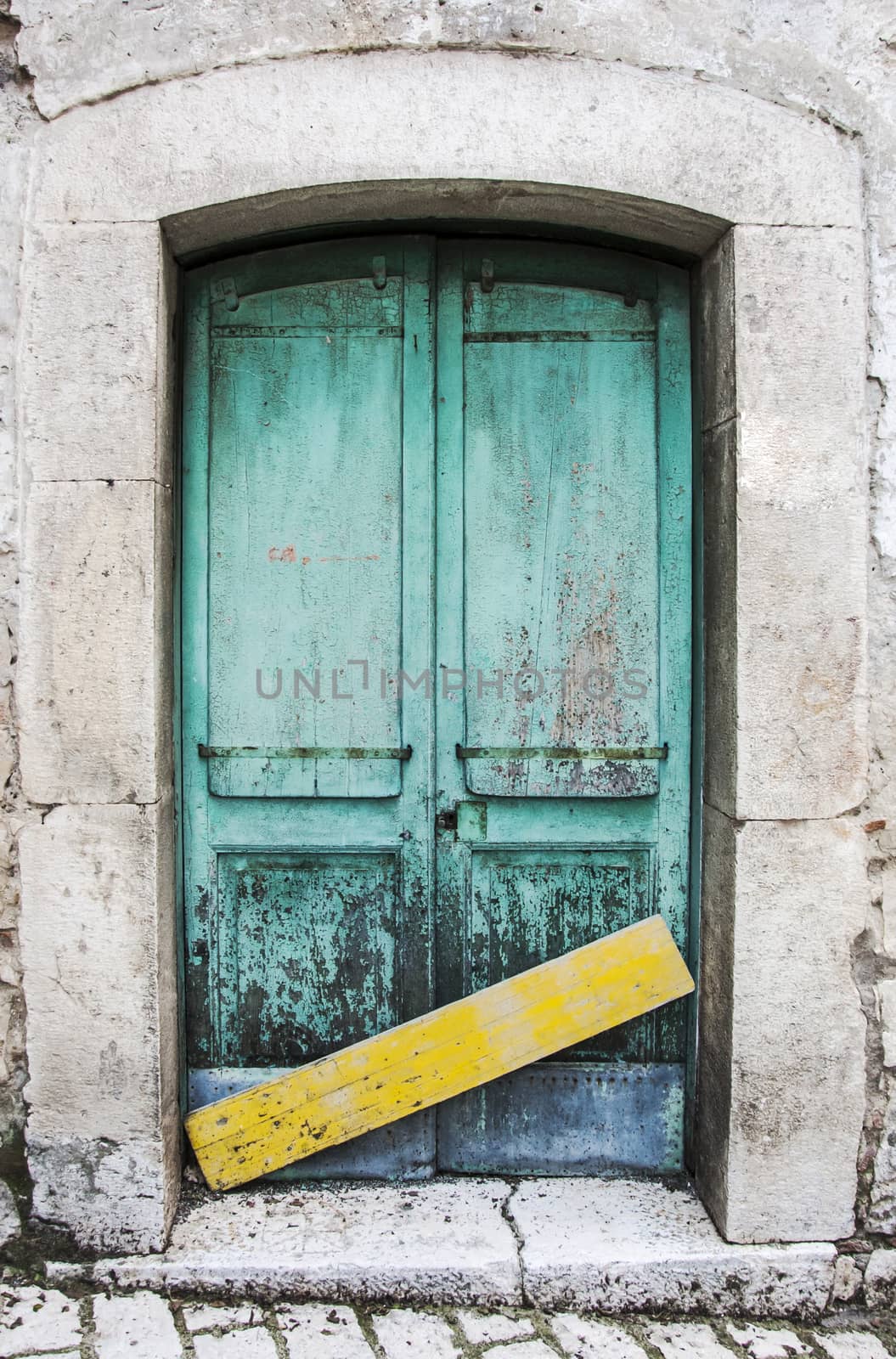 italian door in small village, Italy