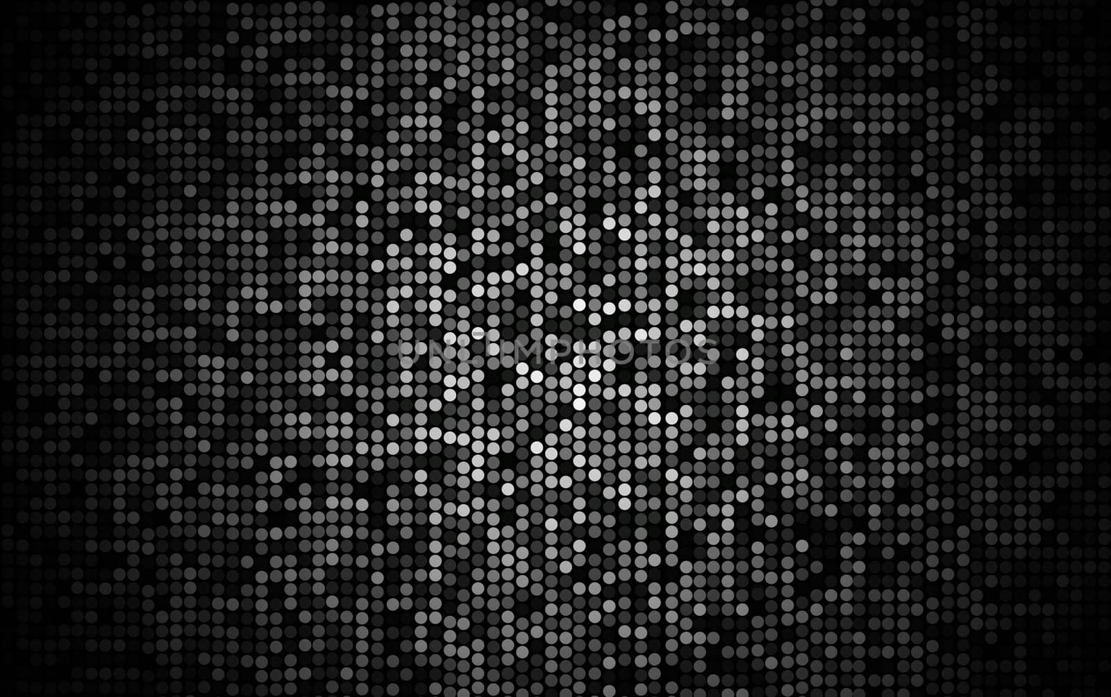 black and white dots stage background, vignette